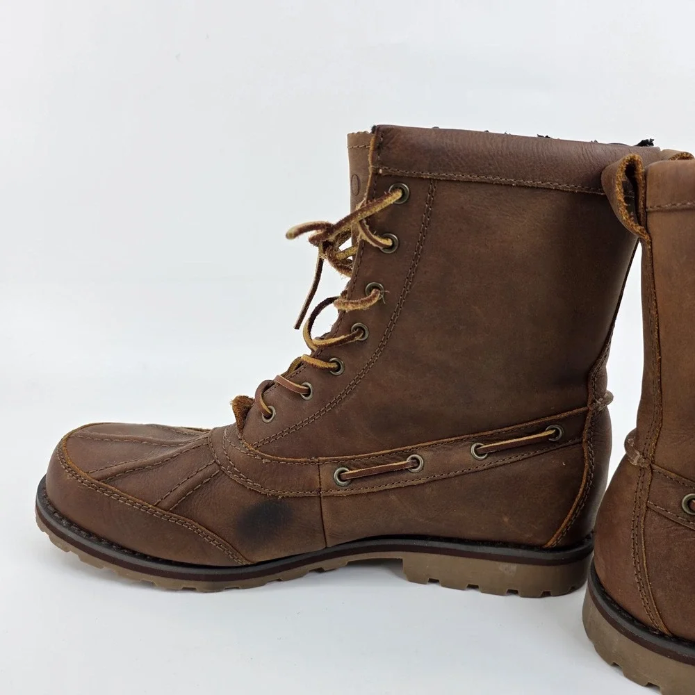 Polo Ralph Lauren Whitsand 11431 Genuine Leather Duck Boots US 11 D Brown Boot